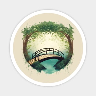 wooden bridge and botany Magnet